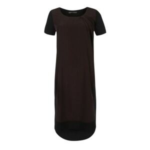 All Saints‎ US Size 2 Lacyn Dress Colorblock Black Brown Tunic Short Sleeve Mini